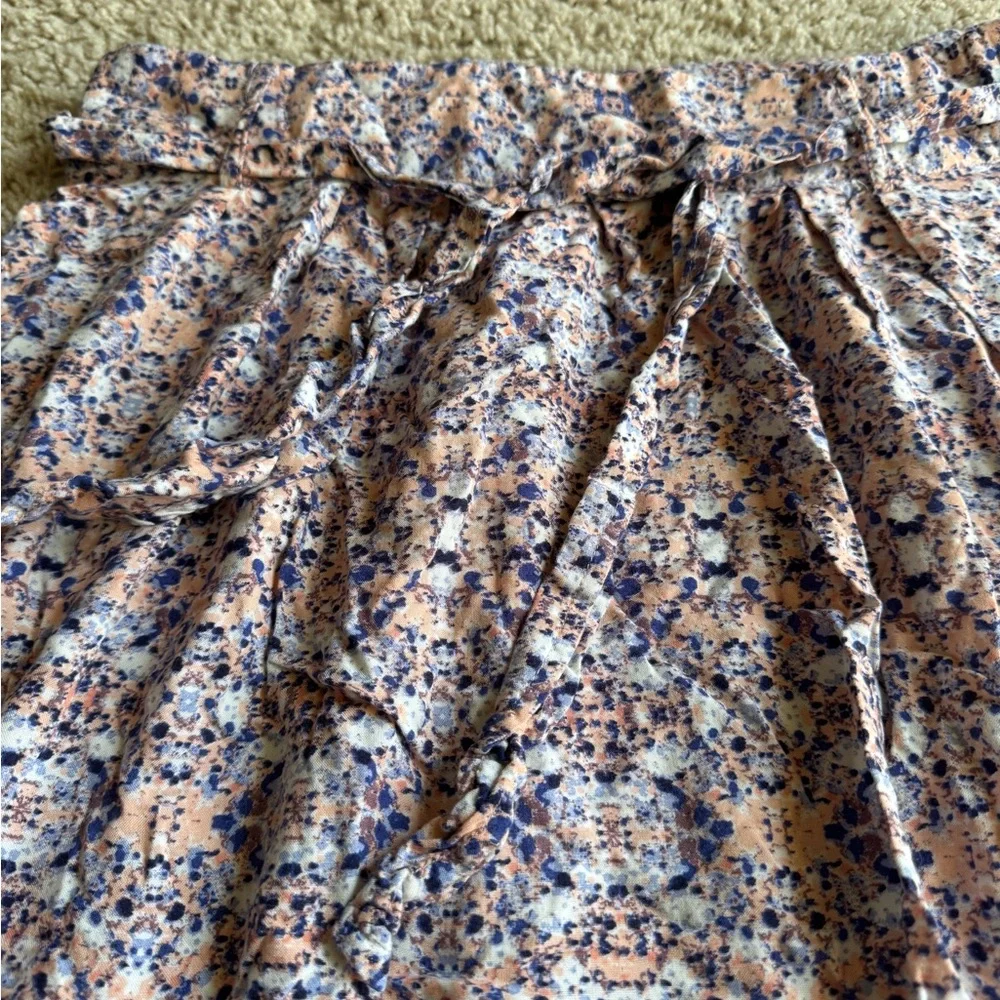 Concepts New York Women’s Pink/Blue Floral Zip Up Skirt with Tie Belt L EUC